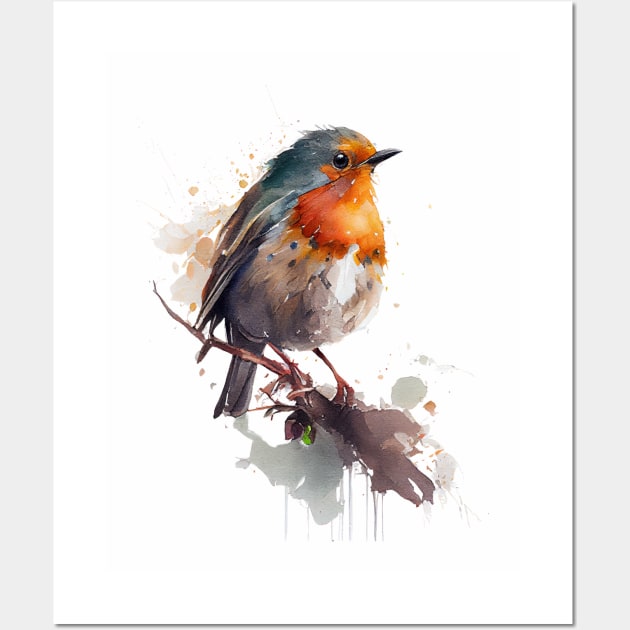 Robin Bird Watercolor 7.0 Wall Art by CreativeDesignsx